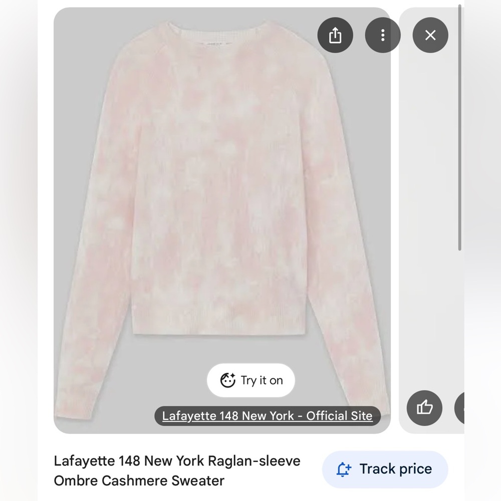 Lafayette 148 New York Pink Ombre Cashmere Sweater